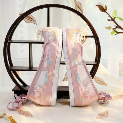 Chasing Moon Hot Sale Of The Season New Style Ming Dynasty Hanfu Shoes National Style Upturned Head Cotton Shoes Ancient Wedding
