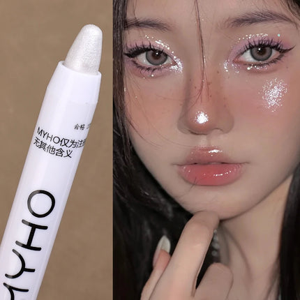 Waterproof Glitter White Eyeshadow Highlighter Pencil Long-lasting Brighten Lying Silkworm Pearlescent Silver Korean Eye Makeup