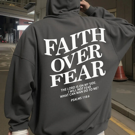 2025 New Hoodie for Men Women Street Wear Faith Over Fear Design Graphic Hoodies Wearing in Spring Autumn and Winter Sweatshirt
