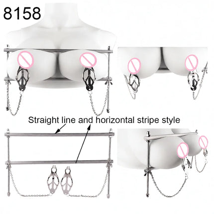QKKQ Wearable Stainless Steel Breast Bondage Sexy Tools Chest Stimulate Nipples Massager BDSM Sex Toys Couple Erotic Accessories
