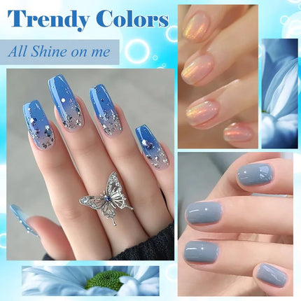 6pcs Jelly Gel Nail Polish Set All-Season Nails DIY Nail Art UV/LED Painting Varnish Gel Manicure Kit Long Lasting Nail Supplies