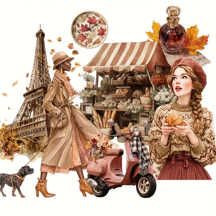 117pcs-144pcs Autumn Theme Stickers for Gift Wrapping Decor, Paper Craft, Album Journal Sticker, Scrapbooking Supplies, Clip Art