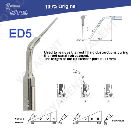 Woodpecker Tips DTE Dental Ultrasonic Endo Scaler Tips Scaling Tips Fit EMS UDS NSK SATELEC Scaler Handpiece Dentistry Tools