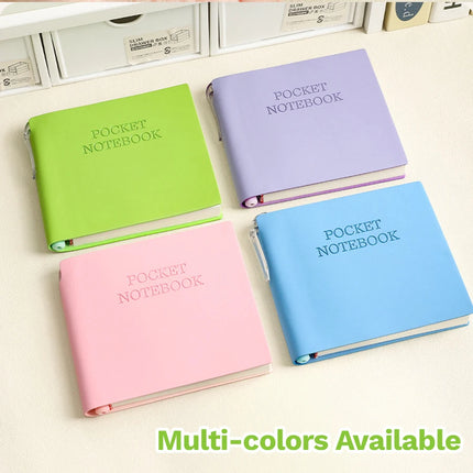 4 Pack Pocket Notebooks with Pens Memo PU Leather Cover Mini Portable Memo Pad Note Pads Journals for On-the-Go Notes