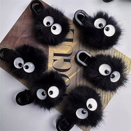 1/2pc Kids Plush Funny Hair Clips Cute Cartoon Princess Girl Sided Clips Barrettes Black Duck Tongue Clips Kids Hair Accessories