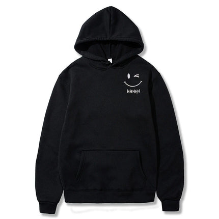 New Smiley Face Fun and Fashionable Couple Hooded Sweatshirt, Loose and Casual Hooded Sweatshirt, Running Sports Coat