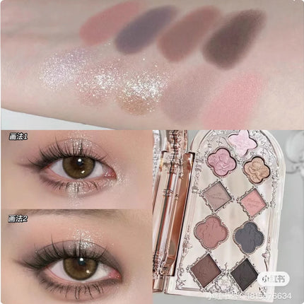 Flower Knows Little Angel Collection Nine-Color Eyeshadow 10.5g Delicate Matte Chameleon Eye Makeup Cosmetics