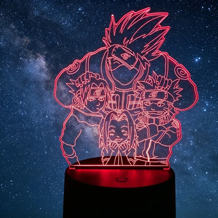 Anime Uzumaki Nar Ut O LED Night Light Toys Akatsuki Kakashi Hatake Kid Bedroom Nightlight Itachi Uchiha 3D Colors Lamp Decor