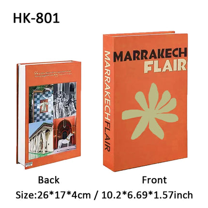 New Travel Decorative Books Book Decoration Luxury Fake Books Decor Table Storage Box Shelf Ornaments Interior Desk Aesthetic