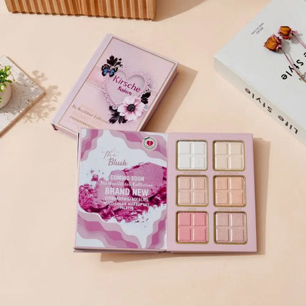 5-Layer Folding Eyeshadow Palette Book Shaped Portable Beauty Book Makeup Kit Easy Apply Powder Blusher Makeup Palette Book