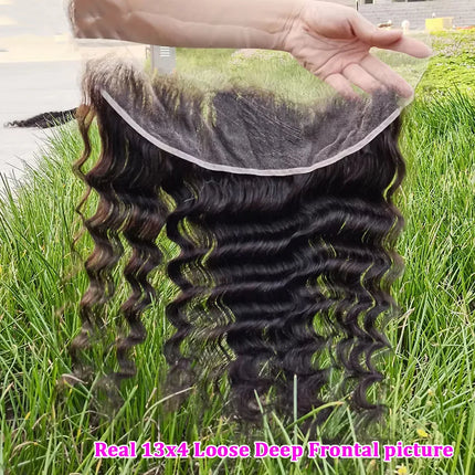 Brazilian Raw Human Hair Loose Deep Wave 4x4 5x5 6x6 Lace Closure Human Hair Loose Wave Lace Frontal Closure Only for Wig Making