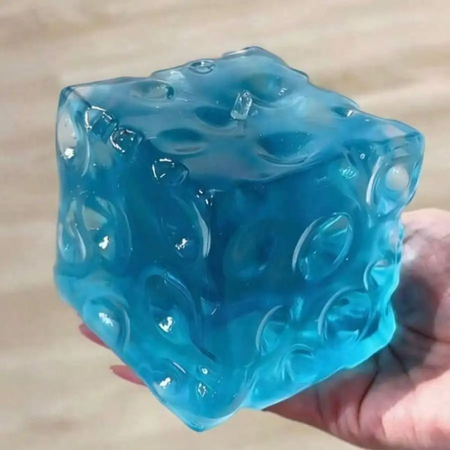 Slow rebound square cheese kneading music simulation food toy plastic venting ball transparent decompression artifact toy gift