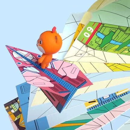 Funny Puzzle Children Creative Origami Paper Planes Folding DIY Parent-child Full Color Handicraft Toy Aircraft Educational Toy