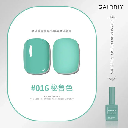 Gairriy 15ml Gel Nail Polish 60 Colors Glitter Soak Off UV LED Semi-Permanent Varnish Nail Art Salon Nail Polish Free Shipping