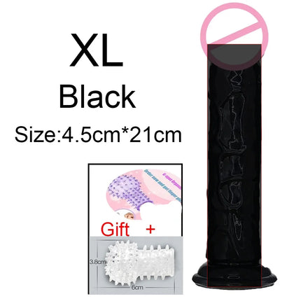 Realistic G-Spot Jelly Dildo Silicone Penis with Suction Cup Butt Plug Anal Toys Sex Toys for Women Female Masturbation Pussy