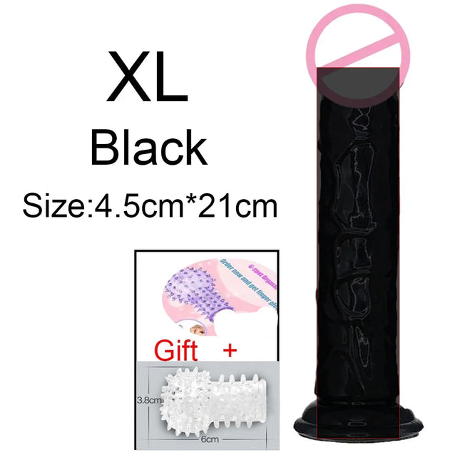 Realistic G-Spot Jelly Dildo Silicone Penis with Suction Cup Butt Plug Anal Toys Sex Toys for Women Female Masturbation Pussy