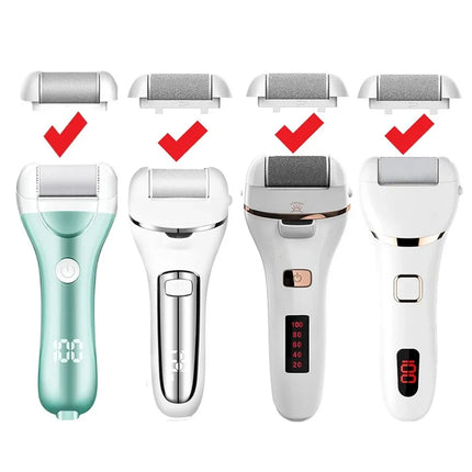 6 Pcs Black Foot Care Tool Heads Hard Skin Remover Refill Rollers for Cracked Heels Calluses And Dead Skin Removal