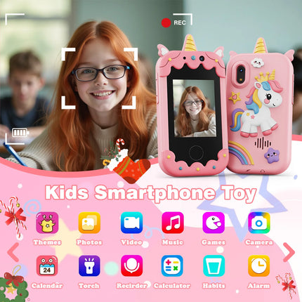 Kids Smart Phone for Girls Christmas Birthday Gifts for Girls Kids Toys Phone with  Touchscreen Dual Camera Game Music Player