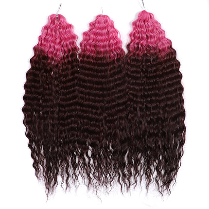 22 inch Curl Hair 300g/3pcs Water Wave Twist Crochet Hair Synthetic Braid Hair Ombre Blonde Deep Wave Braiding Hair Extensions