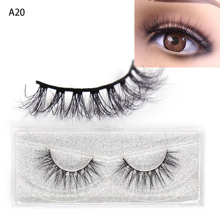 LEHUAMAO 5D Mink Hair False Eyelashes Wispy Cross Natural Mink Lashes Fluffy Eyelash Extension Tools Makeup Handmade Eye lashes