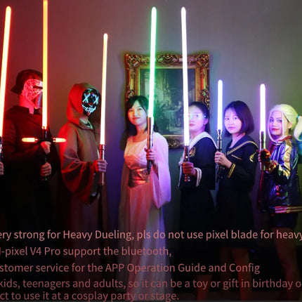TXQSABER Heavy Dueling Smooth Swing Customized Pixel Lightsaber 1 inch Blade 12 Colors Cosplay Blaster Laser Sword Kids Toys