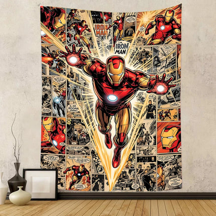Iron Man Red Flash Backdrop for Birthday Party Decor Hero Marvel Superhero Background for Baby Shower Party Cake Table Supplies