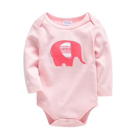 KAVKAS 3 Pcs Baby Girls Clothing Pink Romper Newborn Babies Bodysuit Red New Year Jumpsuit 100% Cotton Soft Infants Outfit 0-24M