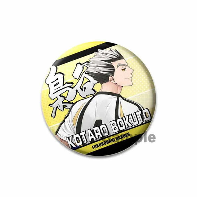 32/44/58mm Anime Haikyuu Snap-in Button Pins Figure Icon Badge  Round Handmade Brooches Breastpin for Backpack Clothes