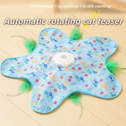 Automatic Cat Hunting Cover Toy Interactive Turntable Teaser Stick Pet Game Hiding Toy Fun Exercise for Indoor Cats Kittens