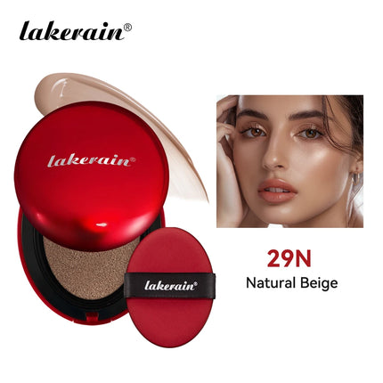 Lakerain Suncreen Cushion Foundation Waterproof Long-lasting Full Coverage Concealer Semi-matte Finish Natural Makeup Cosmetic