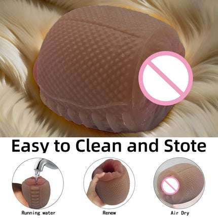 Men's Aircraft Cup Male Masturbator Oral Vaginal Masturbation Soft Real Vagina  Pocket Pussy Adult Sex Toys for Men Blowjob