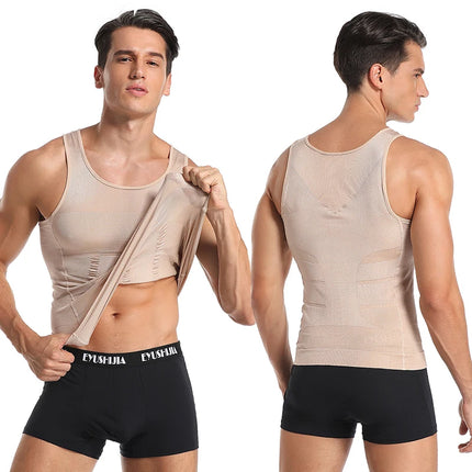Men's Slimming Body Shaper Chest Compression Shirts Tummy Control Shapewear Abdomen Slimming Vest Waist Trainer Corset Tank Top