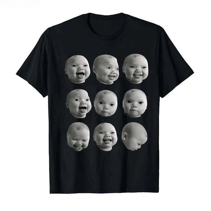 Funny AI Baby Holding Laugh Meme Viral Trend T-shirt for Women T Shirts Short Sleeve Tops Streetwear Women's Tees Casual Clothes