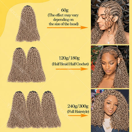#27 Blonde Small Spirals Curly Miracle Knot Crochet Human Hair For Braid PreSeparated Pixie Curl Feather Crochet Hair Extensions