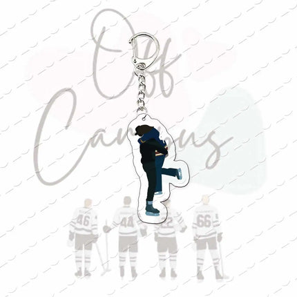 TV Show Off Campus K Keychain Bag Charm Elle Kennedy Garrett Graham Hockey Acrylic Keyrings Pendant Chain Fans Friends Gifts