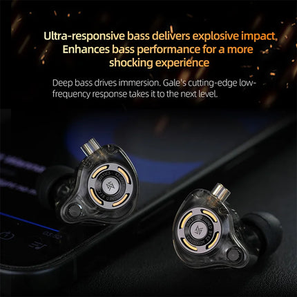 KZ Gale In-Ear Gaming Earphones E-sports Bass Metal Earbuds for Video Game Stage Live Sound Headphones