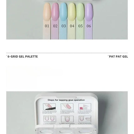 6 Colors Cushion Gradient Painting Gel Pink Ombre Patting Gel Polish UV/LED Blush Blooming Aura Manicure Gel Nail Polish Tools