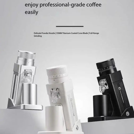 Explorer E55 Pro Electric Coffee Grinder - Household Espresso Small Titanium-Plated Conical Burr for Pour Over