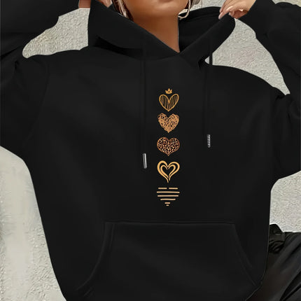 2025 Autumn and Winter Women's Casual Hoodie Geometric Pattern Hooded Collar Autumn and Winter Casual Wear Personality Y2K Top
