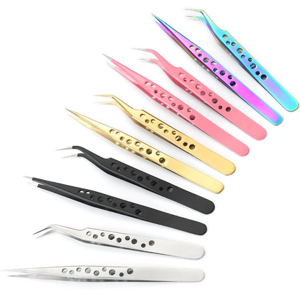 Professional Eyelash Tweezers Stainless Steel 3D Volume Eyelashes Extension Clip Excellent Closure Eyebrow Tweezer Makeup Tools