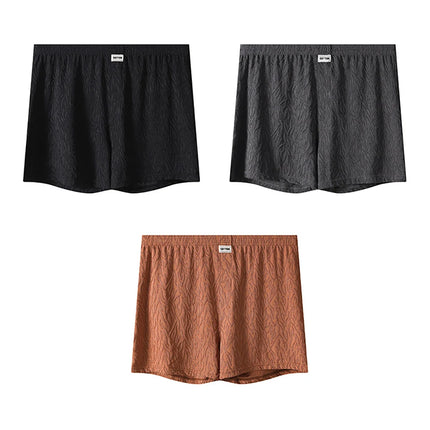1/3PCS Casual Loose Jacquard Knit Men's Short Panties Cool Ice Silk Breathable Men Underwear Comfortable High Elastic Underpants