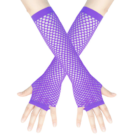New Mesh Gloves Neon Fishnet Gloves Mittens Black Red Sheer Wear Fancy Dress for Womens Sexy Girls Punk Goth Dance Glove