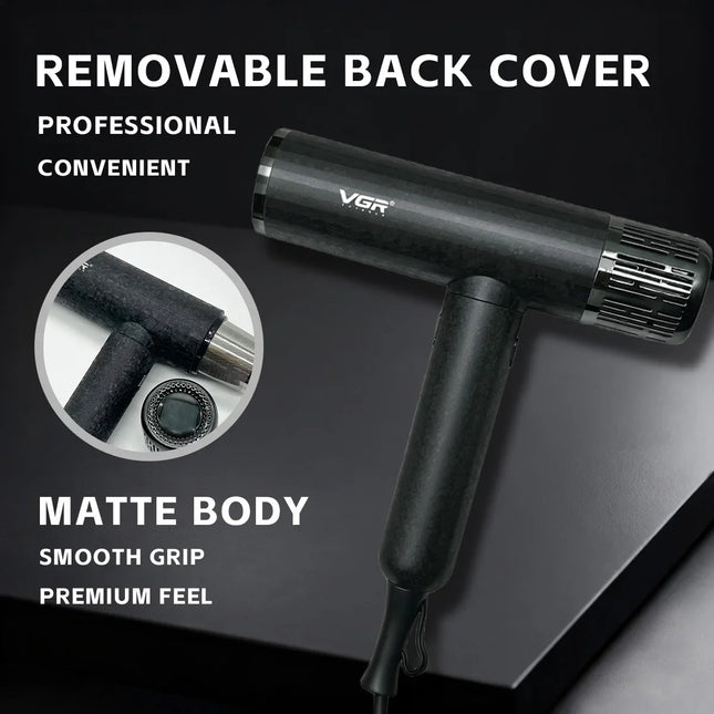 VGR Hair Dryer Professional Air Blower Negative Ion High Speed Hair Dryer Machine Hot and Cold Adjustment Barber Salon V-640HD