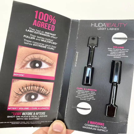 2ml Sample Size Huda 1 Coat wow Legit Lashes Instant Lash Extension Lashes Makeup Extreme Curl Quick Dry Eyelashes Beauty