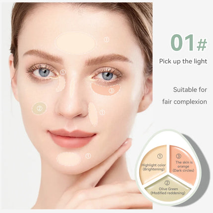 3D Contour Cream & Concealer Palette, Matte Finish, Long-Lasting, Conceal & Brighten Dark Circles, For Blemishes, Acne Marks