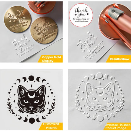 Custom Embosser Stamp Personalized Stamps Customized Logo Wedding Library Book Private Party Invitation Brass Embossing Seal DIY