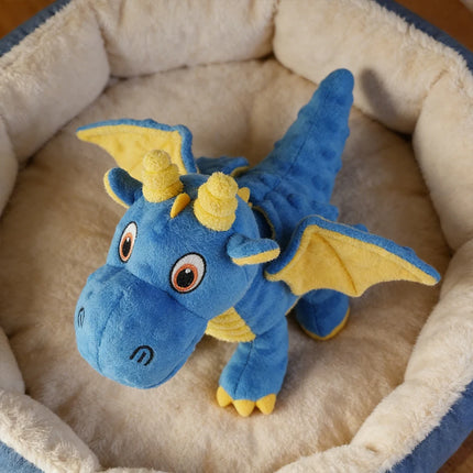 Pet Bite-Resistant Plush Interactive Toy with Sound, Cartoon Dragon Design, Suitable for Large, Medium, and Small Pets Such as Cats and Dogs, Double-Layer Fabric, Built-In Airbag