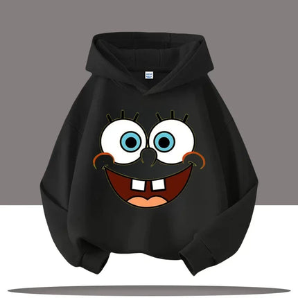 New Cute Cartoon SpongeBob SquarePants Autumn and Winter Fashion Cute Boys and Girls Daily Outing Warm Children's Hoodies