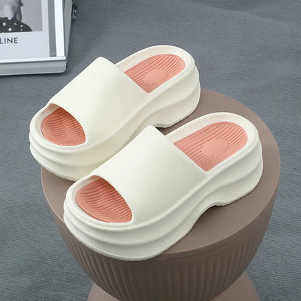 Eyriphy Thick Bottom Slippers Women Outdoor Beach Sandals Fashion Bathroom Slides Female Open Toe Slippers Cozy Soft Sole Shoes