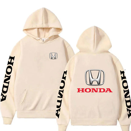 New Autumn/Winter Honda Racing Men's Black Hoodie, Stylish Men's Sweatshirt, Sporty Women's Street Style Pullover